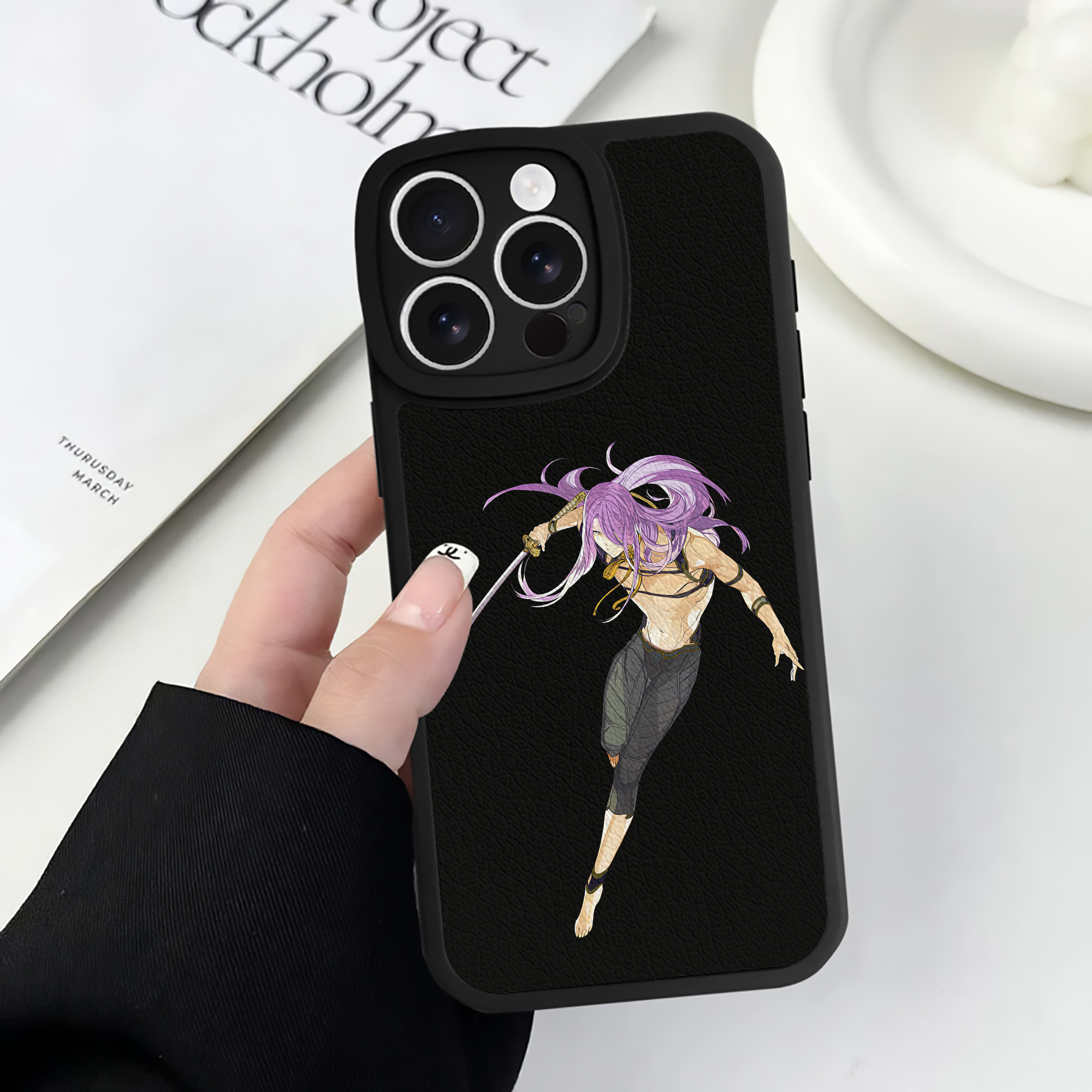 （画像用） 刀剣乱舞 Touken Ranbu 【iPhone 16シリーズ対応】シリコンスマホケース（レザー調） 材質：シリコン